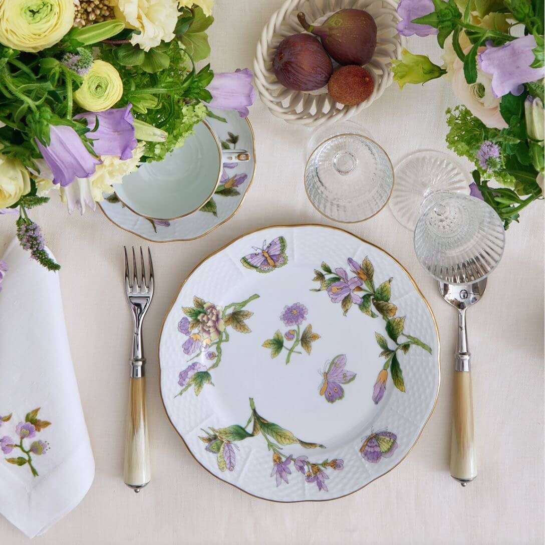 Assiette à dessert Royal Garden papillons et fleurs 23 cm