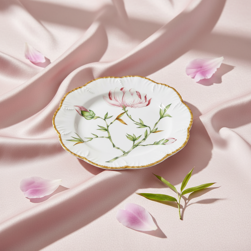 牡丹花甜品盘-优雅背景