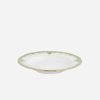 Assiette creuse vert écaille de poisson et or 23cm