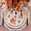 Assiette plate rouille à motifs floraux 25,5 cm