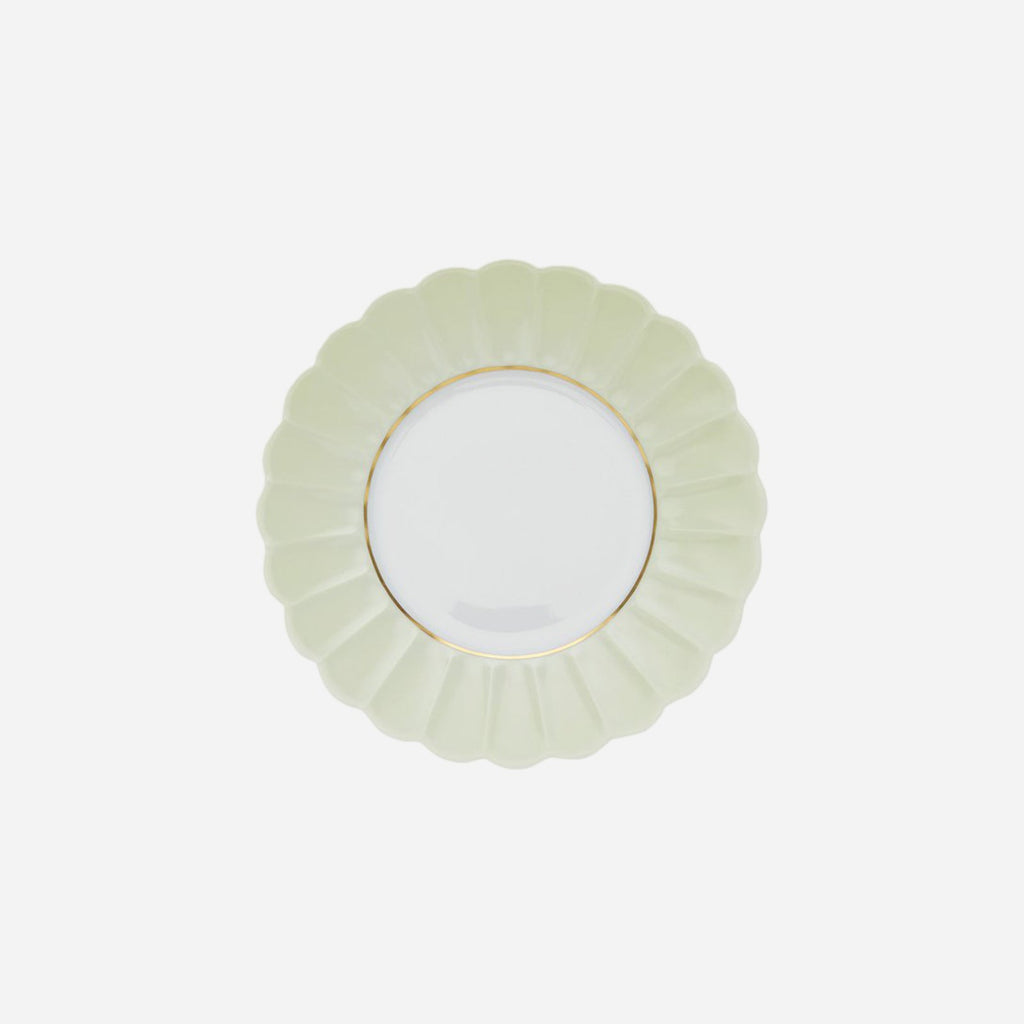 Assiette à dessert festonnée Melon vert jade 20cm