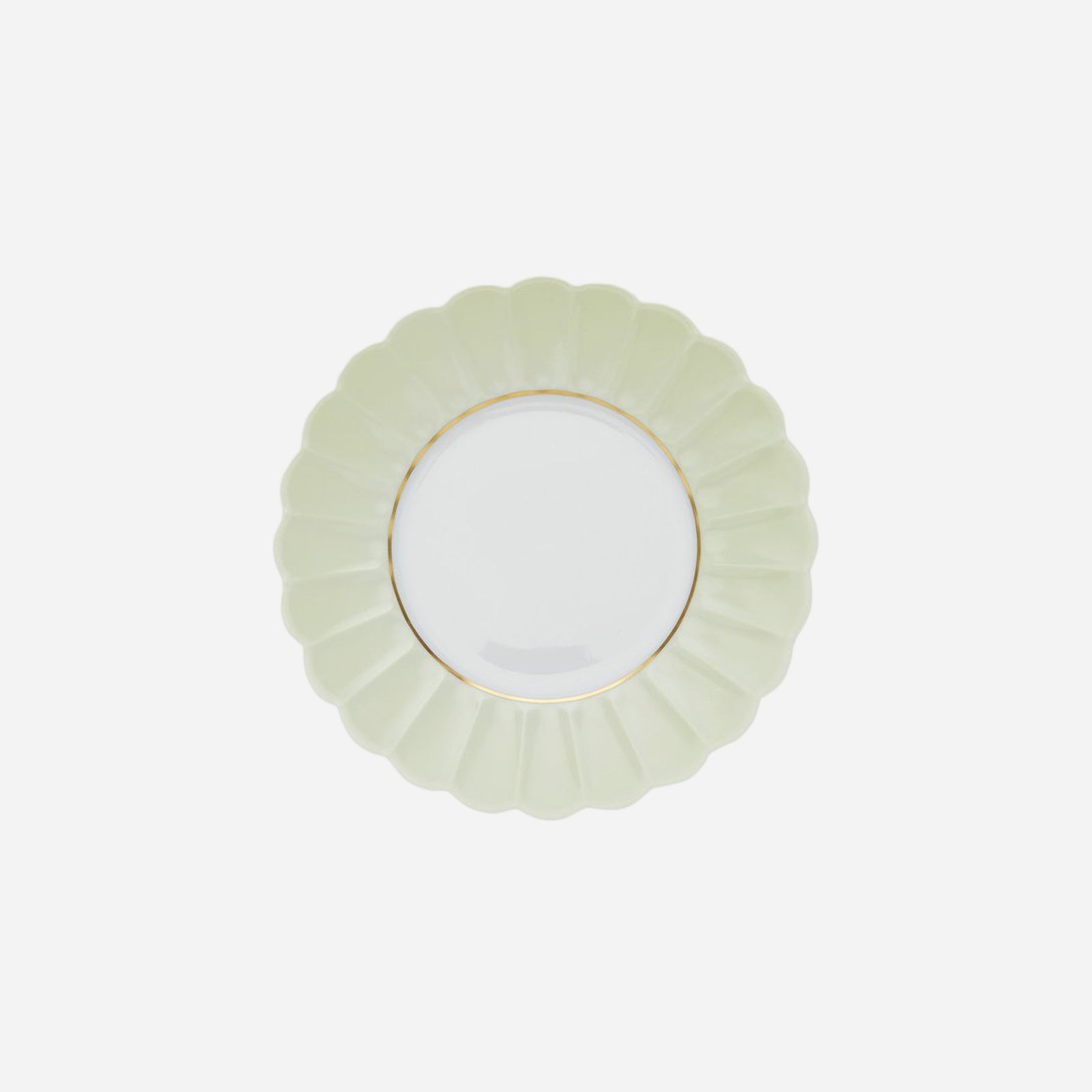 Assiette à dessert festonnée Melon vert jade 20cm