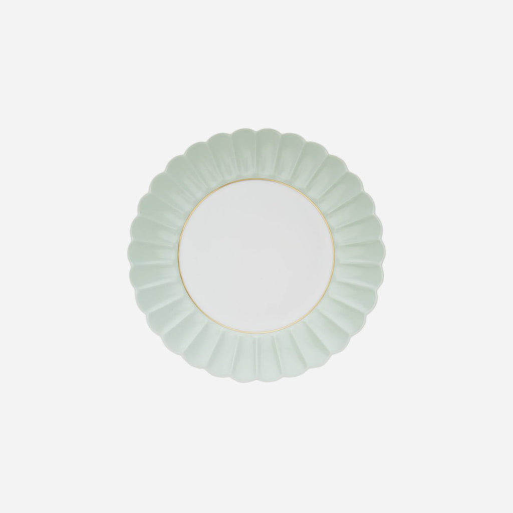 Assiette de présentation festonnée melon verte 32 cm