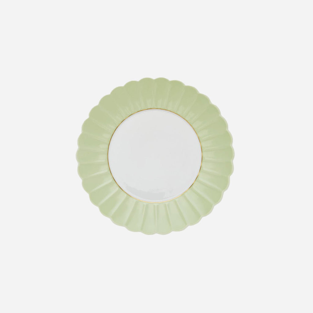 Assiette d'entrée festonnée Melon Vert Holi 25cm