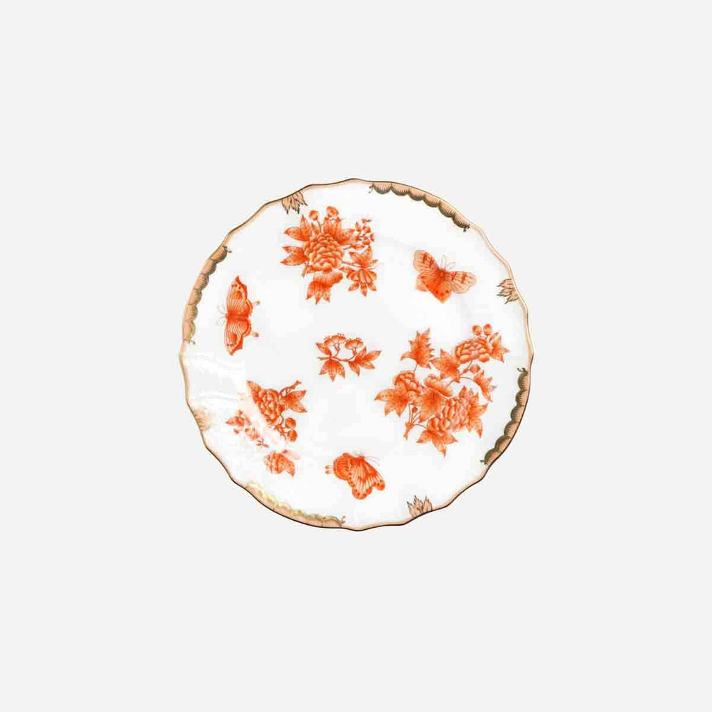 Assiette plate rouille à motifs floraux 25,5 cm