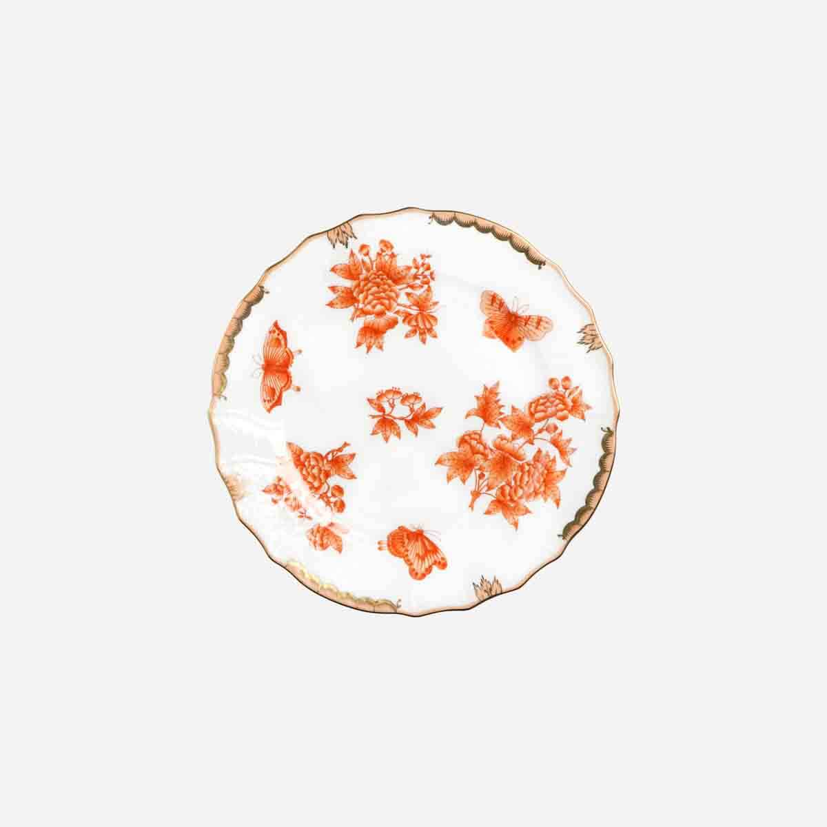 Assiette plate rouille à motifs floraux 25,5 cm