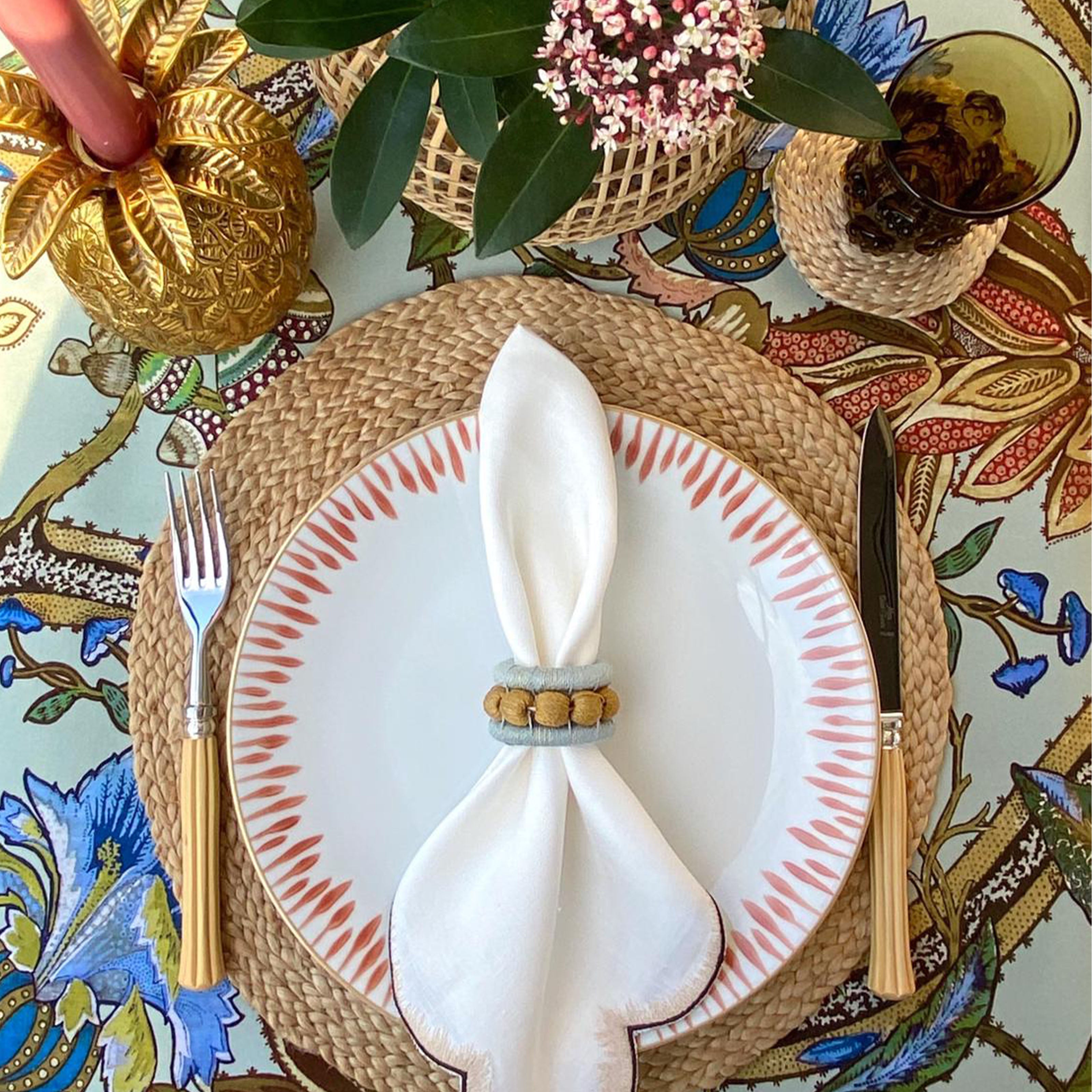Assiette plate fleurie 26,5 cm