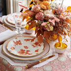 Assiette plate rouille à motifs floraux 25,5 cm