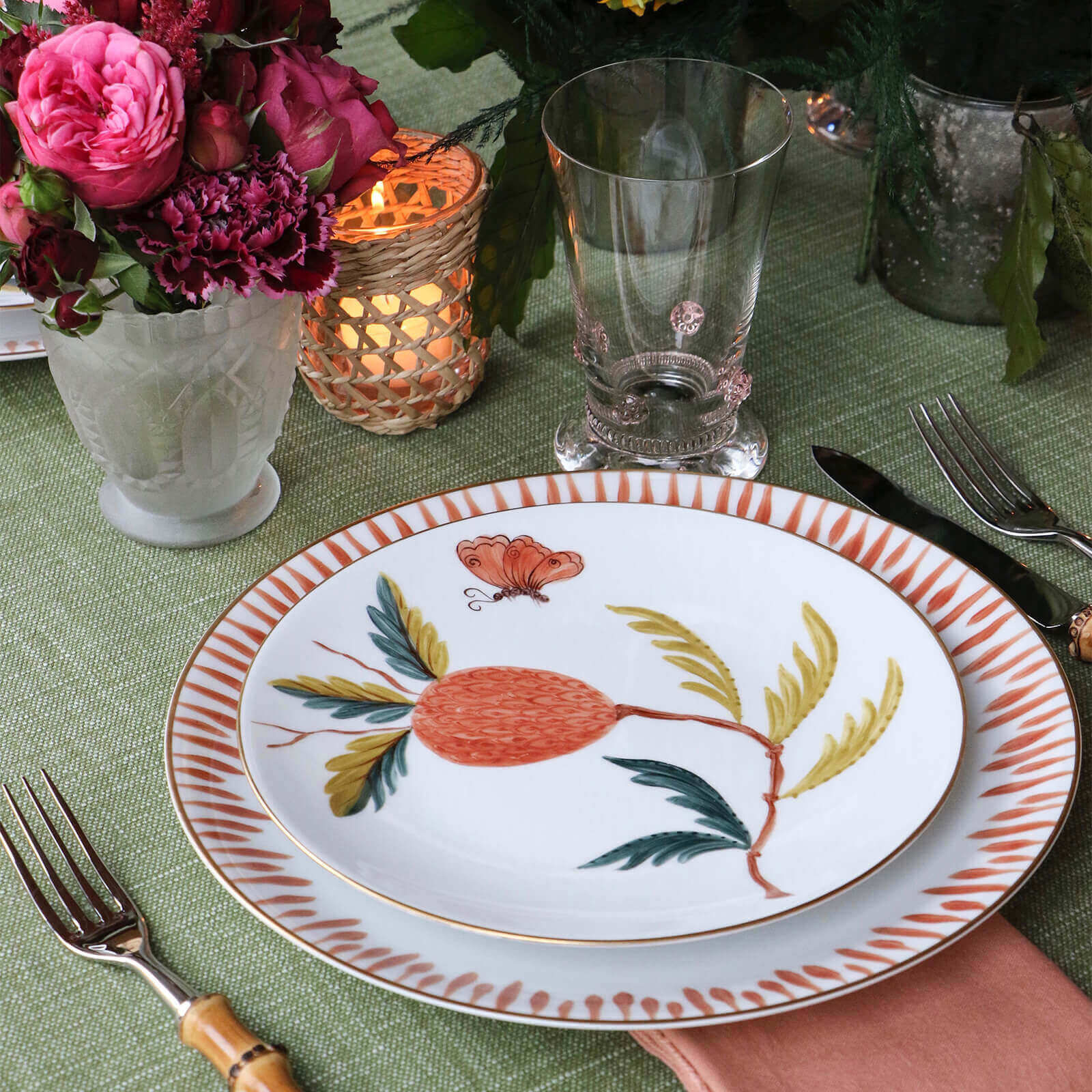 Assiette plate fleurie 26,5 cm